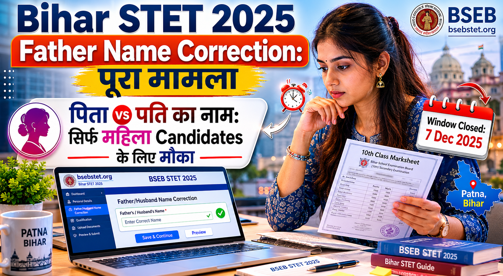 Bihar STET 2025 Father Name Correction: क्या है पूरा मामला, किन महिला Candidates को था यह मौका और आगे क्या करें?