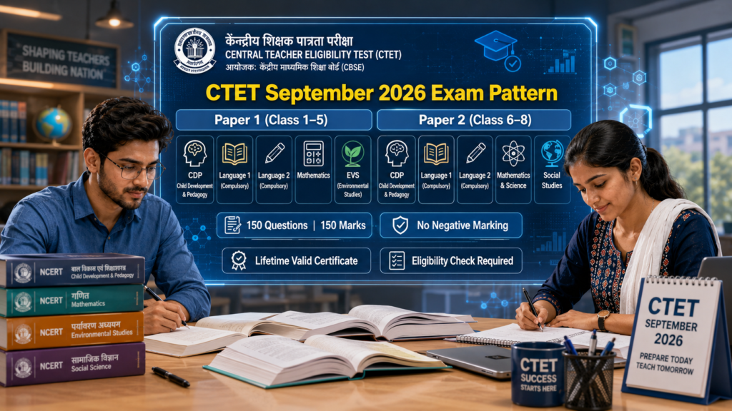CTET September Online Form 2026 — 10 June Last Date, Exam 6 September, Paper 1 & 2 पूरी जानकारी
