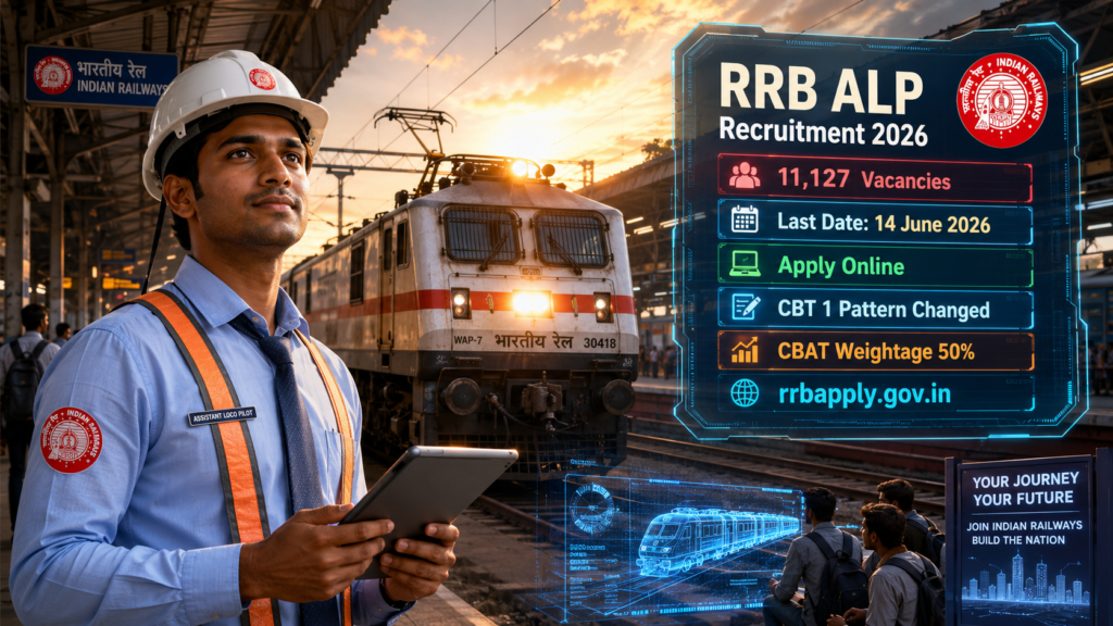 Railway RRB ALP Recruitment 2026 — 11,127 Vacancies, 14 June Last Date, बदला Exam Pattern और पूरी जानकारी