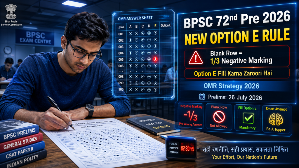 BPSC 72nd Pre Recruitment 2026 — 1,186 Vacancies, 31 May Last Date, Prelims 26 July और पूरी जानकारी