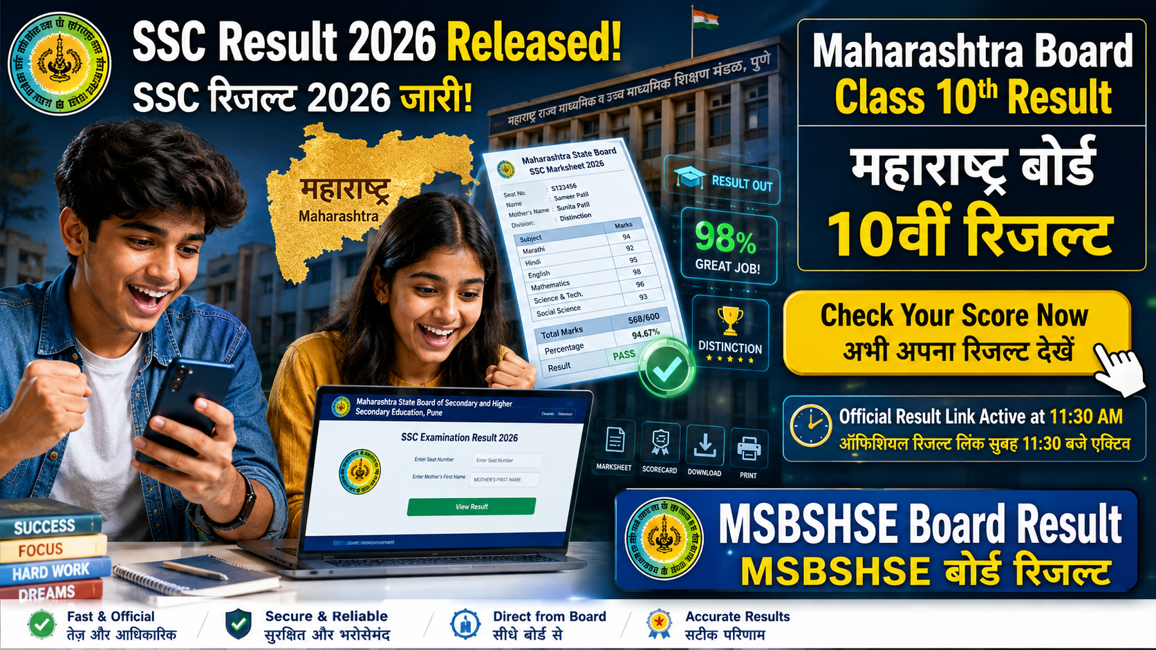 Maharashtra Board SSC Class 10th Result 2026 – जानें Result कैसे Check करें, Passing Criteria और जरूरी जानकारी